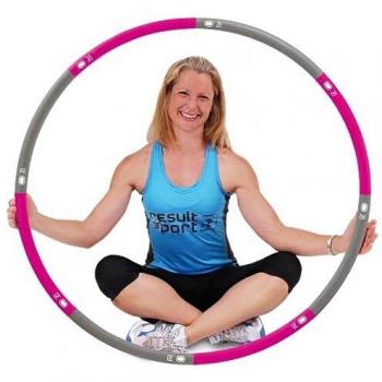 Foam‑Cushioned 1.2 kg Hula Hoop, 100 cm Wide – Pink/Grey