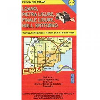 Patway map Finale Ligure, Loano, Pietra Ligure, Noli, Spotorno, Varigotti. Carte dei sentieri di Liguria 1:25.000