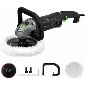 GALAX PRO 1200W 3000 RPM Polisseuse Machine à Polir Ponceuse Tampon Waxer 6 Vitesse Variable Soft‑Start Poignée en D Disque Laine 180 mm Utilisée pour le Polissage et le Cirage des Voitures