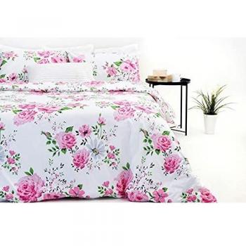 Marsala Pink Roses Printed Double Size Comforter Set