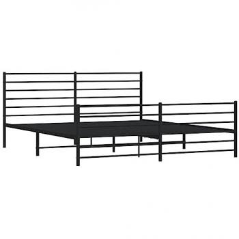JINLEFU Letto adulto, Giroletto con Testiera e Pediera, Letto matrimoniale Nero 200x200 cm vidaXL