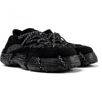 CAMPER ROKU Classic Cotton Sneaker – Black/Grey/White, Size 42