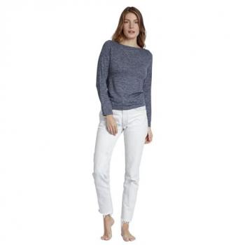 T-shirt femme Admas manches longues col bateau gris