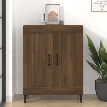 Buffet de rangement bas en chêne marron – 69,5 × 34 × 90 cm – Aspect