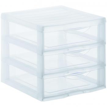Organizador Torre 3 Cajones Transparentes – Dimensiones 26x25x36 cm
