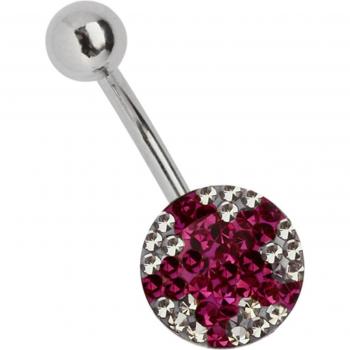 Adelia's Nabelstern-Piercing – Damen, chirurgisch gehärtet, pink & silber