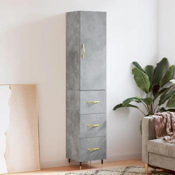 VidaXL Engineered Wood Highboard in Concrete Grey 34.5x34x180 cm
