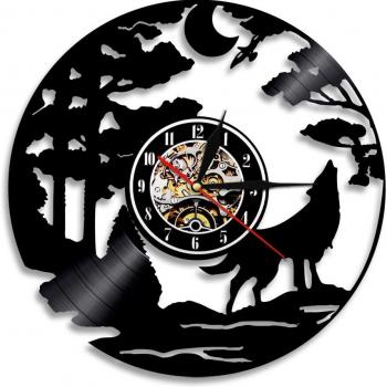 Wolf Moon Forest Kids Room Wall Clock