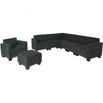 Modular Sofa Moncalieri 6-2, modernes Design in anthrazit-grau