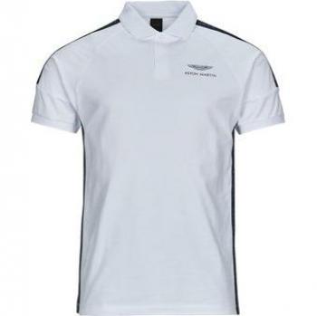 Polo Hackett Aston Martin AMR Mesh Tape Blanc hommes