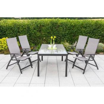Merxx Vicenza 5tlg. Set mit Tisch 150x90 cm
