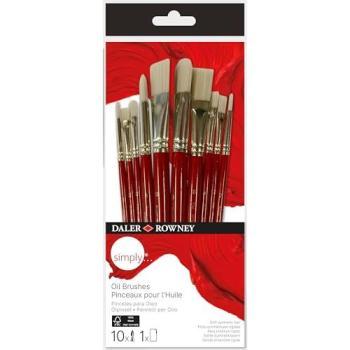 Pinceaux Langue de Chat Daler Rowney – 10 pièces – Polyvalent – Brillant – Plat