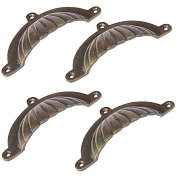Classic Gold Fluted Drawer Handles – 4-Unit Set (W130×H60)
