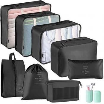 Geediar 9 PCS Packing Cubes for Suitcase Waterproof Travel Organizers