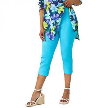 Roman Petite Womens Cropped Stretch Trouser