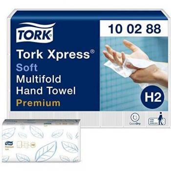 Tork Xpress MultiFold Paper Hand Towels Premium H2, 2-Ply White 100288 (Pk 21)