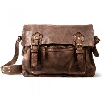 Harold's Leather Submarine Messenger 37 cm Brown