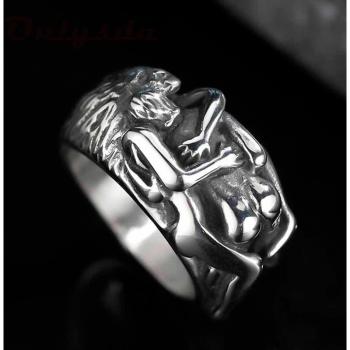 Anillo de cumpleaños para pareja estilo punk