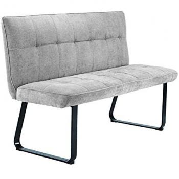 ByLIVING Polsterbank TALEA, 140 cm, in hellgrau, Gestell schwarz