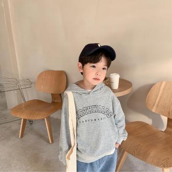 Casual Letter‑Print Pullover Hoodie for Children