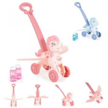 Moni Pony mit Flügeln, 40 cm, rosa, Schiebespielzeug mit Musik und Seifenblasen