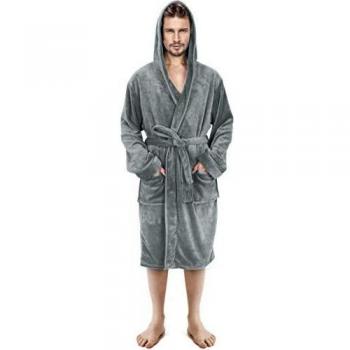 NY Threads Men's Fleece Hooded Robe