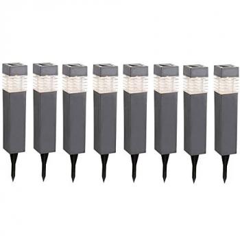 LED Solarlampen Set 4er, IP44, grau, H 38,5 cm