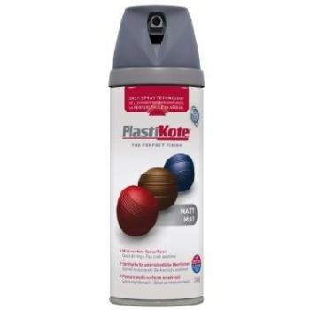 Plastikote Multi-surface Matt Grey Spray Paint 400ml