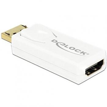 Delock 65580 Adapter Displayport 1.2 Stecker > HDMI Buchse 4K Aktiv, weiß