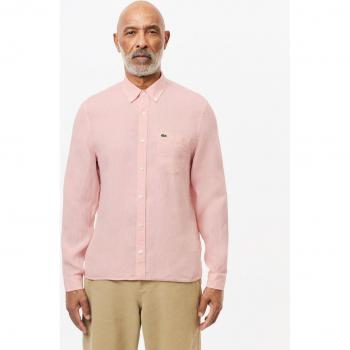 Lacoste Leinenhemd in Beige