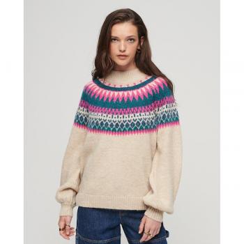 Top Superdry Mujer Slouchy Beige de Cuello Redondo