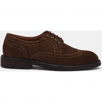 Zapatos de ante marrón para hombre con cordones