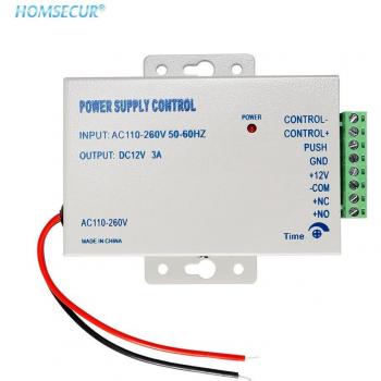 HOMSECUR Access Control Power Supply Switch AC110-260V DC12V 3A with Delay Unlock