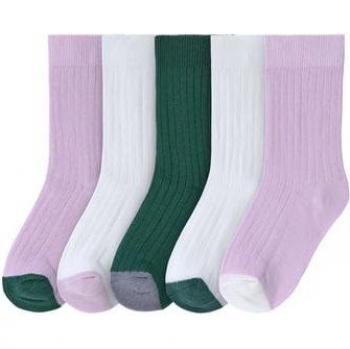 Pack de 5 chaussettes Little Gang violet blanc vert