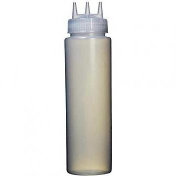 Vogue CW725 24oz Clear Squeeze Bottle with Triple Nozzle