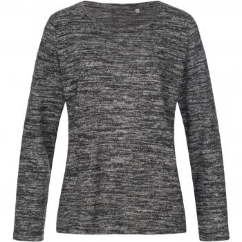 Stedman Ladies Knitted Stars Crew Neck Sweater (Dark Grey Melange)
