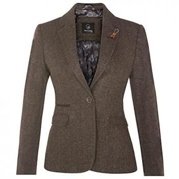 Infinity Leather Women's 1920s Herringbone Blazer