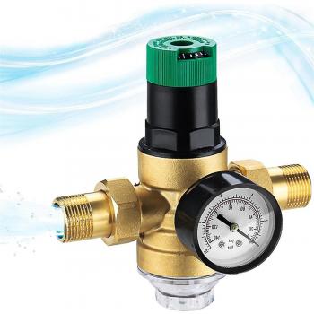 Régulateur de pression d’eau avec manomètre et filtre à mailles 3/4