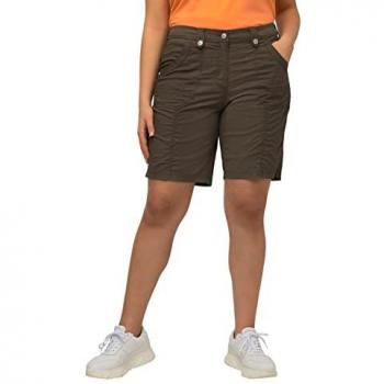 Ulla Popken Cargo-Bermuda für Damen, große Größen, grün, 4-Pocket