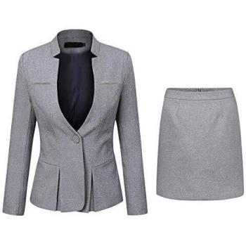 Corporate Chic Women's 2-Piece Grey Suit