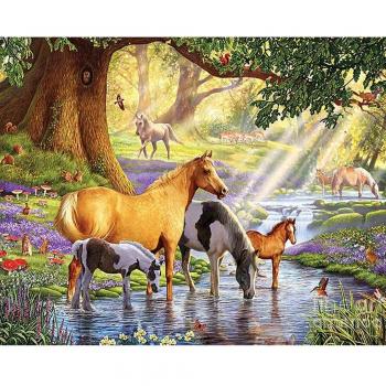 Diamantenpferd‑Kreuzstich-Set – 5D Stickerei, Heimdekoration 20×30 cm
