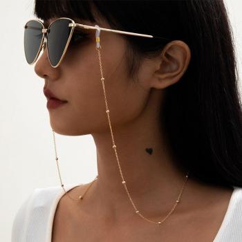 Sangle de maintien pour lunettes, motif perles noires minimaliste