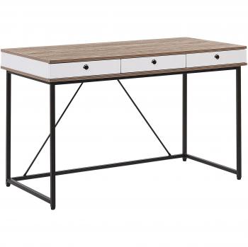 OfficeEssence Modern Desk, 3 Drawers, Powder‑Coated Frame
