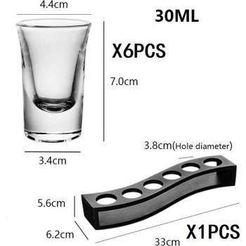 6er Set 30ml Doppel-Schussgläser