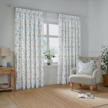 Wylder Meadow 100% Cotton Pencil Pleat Curtains (White) – 168 × 137 cm