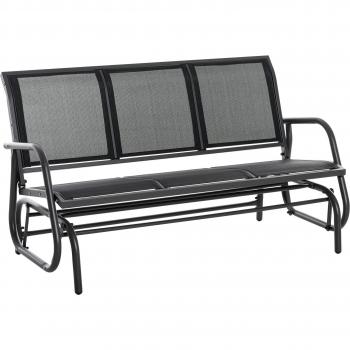 Outsunny Dunkelgraue 3-Sitzer Gartenschaukel aus Metall