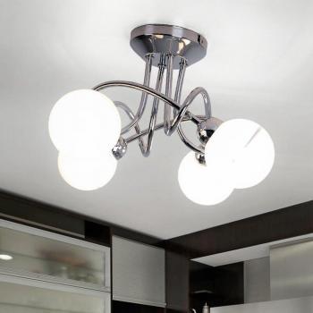 Lampada Sfera Soffitto 4 Fiamme Cromo