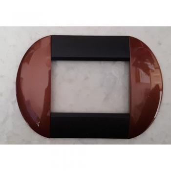 Assiette Élégance Bticino Marron et Noir