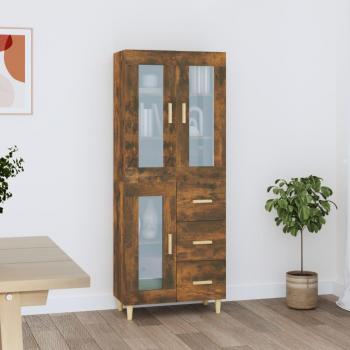 Engineered Wood Highboard Smoked Oak 69.5x34x180 cm
