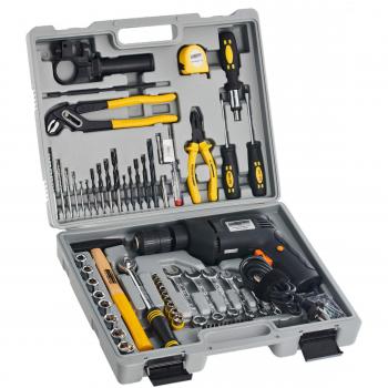 Brüder Mannesmann Profi‑Set 75 Teile + Schlagbohrmaschine M12610